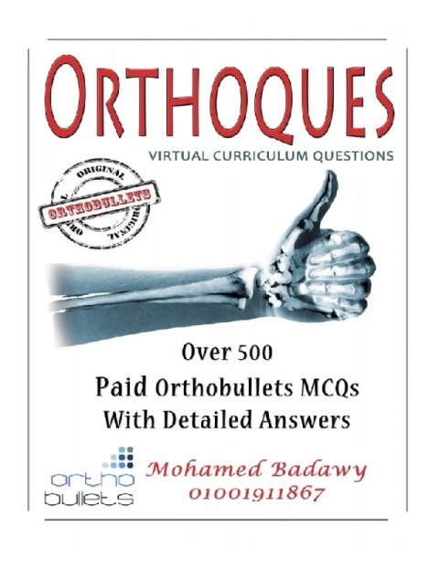 ORTHOQUES VIRTUAL CURRICULUM QUESTIONS.